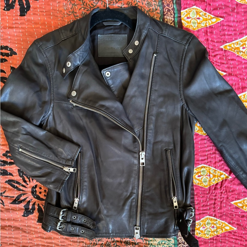 ALL SAINTS TURNE MOTO JACKET SZ US 6/UK 10